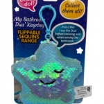 My Bathroom Dua' Keyring Flippable Sequins Range - Lt Blue/Pearl