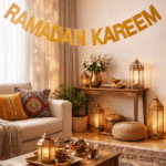 Ramadan Kareem Gold Glitter Banner