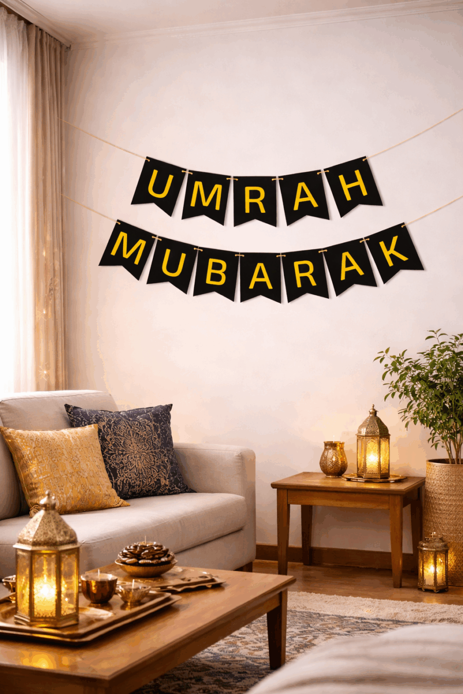 Umrah Mubarak bunting decoration for home